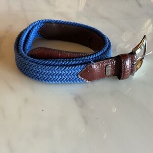 Beverly Hills Polo Club Blue and Brown Men's Braided Belt. 40